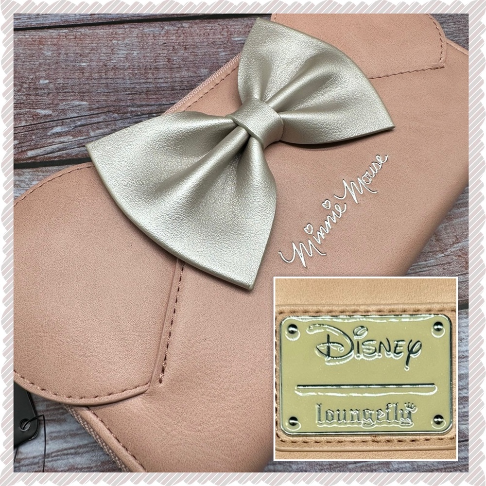 LOUNGEFLY Disney Minnie Mouse Ears Zip Around Wallet NWT